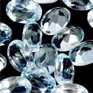 20PCS Natural Top Sky Blue Topaz oval cut gemstones 6x4mm 11CT IF to VVS